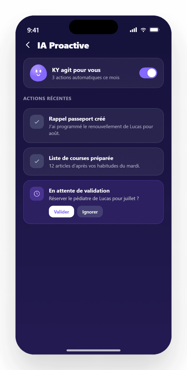 Suggestions proactives de Ky